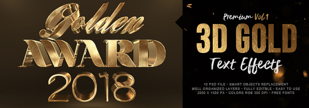 Glitz，Glam和Glass Gold文字效果