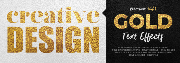 Glitz，Glam和Glass Gold文字效果