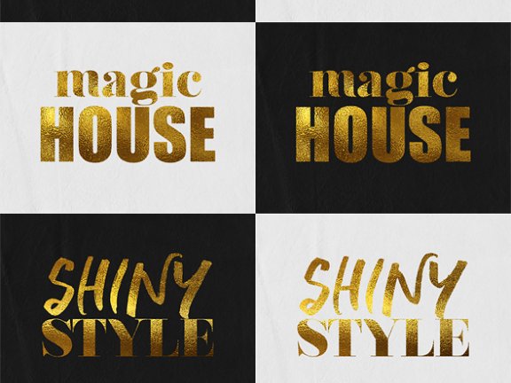 Glitz,Glam和Glass Gold文字效果