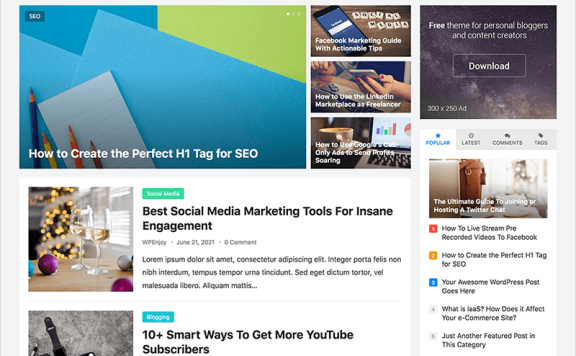 WordPress免费博客/资讯/自媒体主题 BlogSite