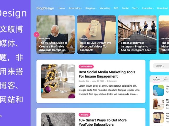 WordPress免费博客/资讯/自媒体主题 BlogDesign
