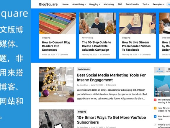 WordPress免费博客/资讯/自媒体主题 BlogSquare
